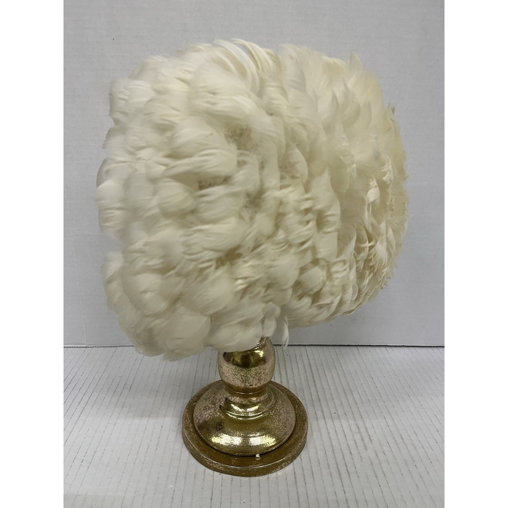 Vintage 1950's Ivory Feather Hat With Netting Mid century Fascinator Millinery - Picture 6 of 9